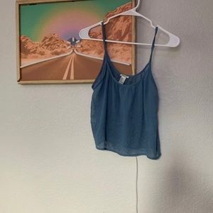 Sheer blue floral top